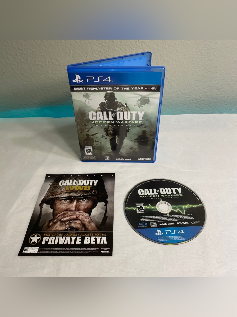 Call of Duty: Modern Warfare Remastered (PlayStation 4, 2017) Tested & Works